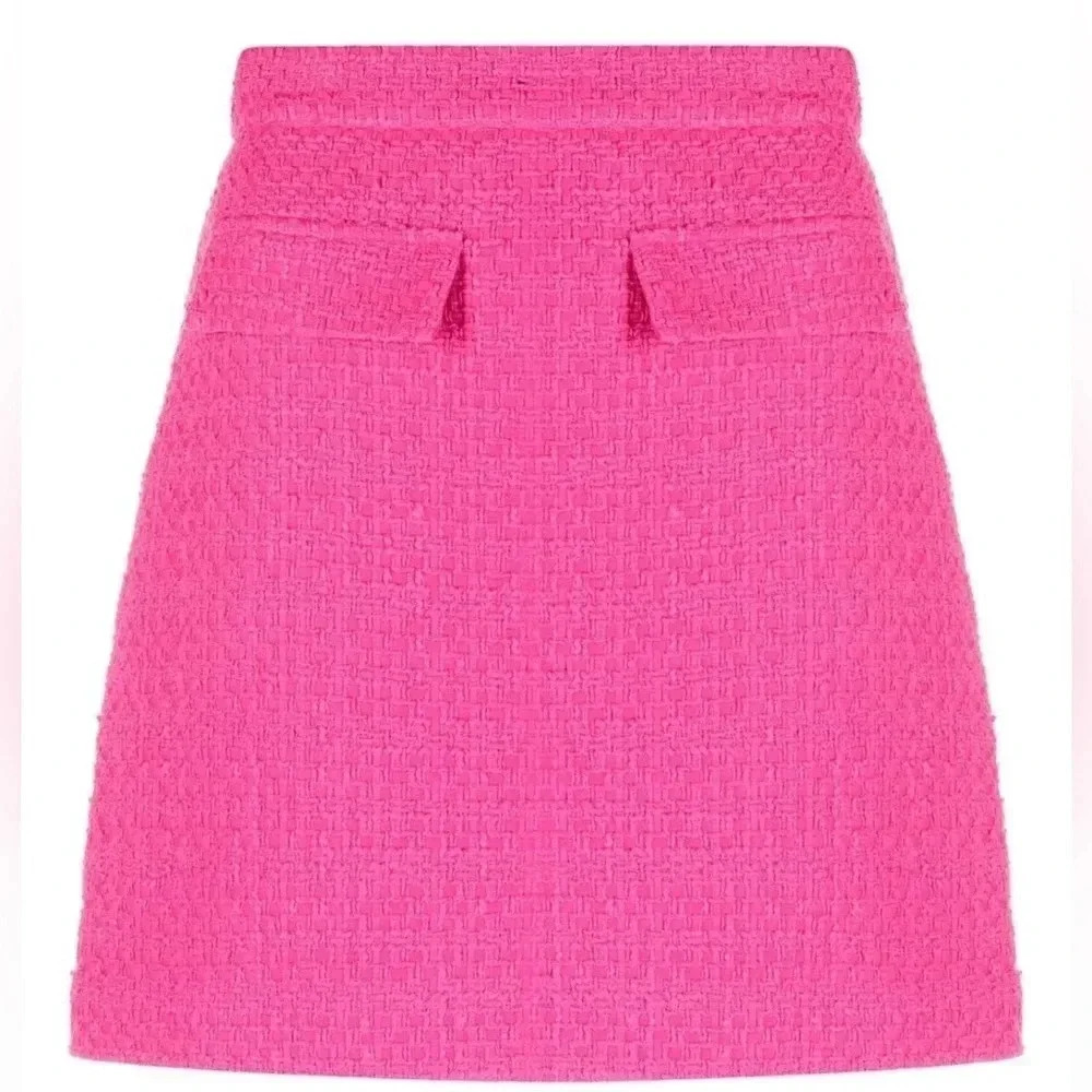 MSGM NWT Hot Pink Tweed Mini Skirt Size 44(IT)